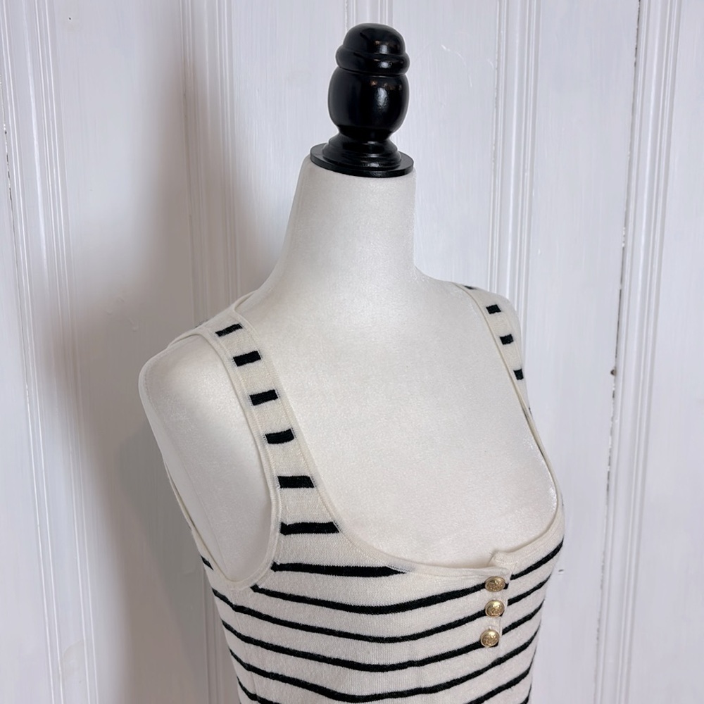 J.CREW Reimagined Striped Cropped Tank – Merino Wool & Linen Blend - Picture 6 of 10